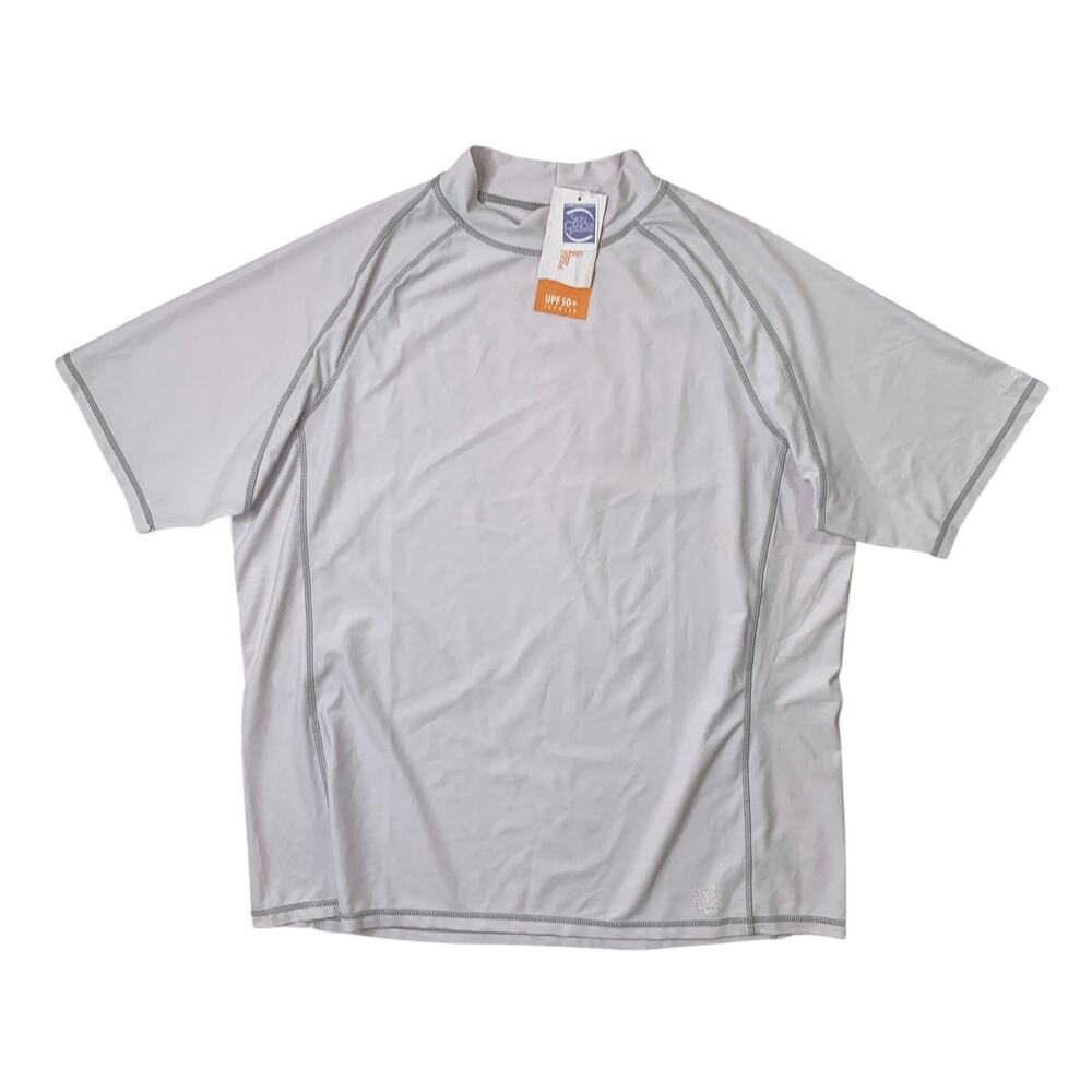 UV Skinz Shirt Mens 2XL White UPF 50+ Sunwear Short Sleeve Quick Dry Beach Swim